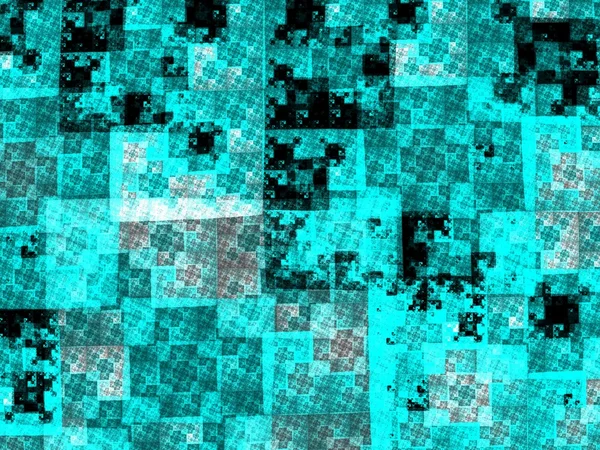 Abstracte blauwe vierkante fractal mozaïek stijl achtergrond — Stockfoto