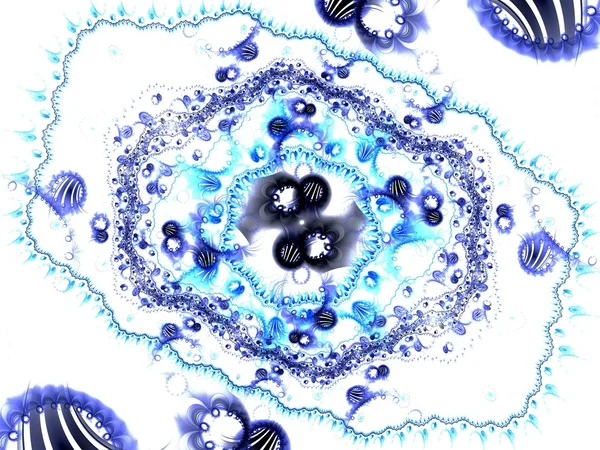 Dark blue fractal flower pattern — Stock Photo, Image
