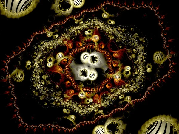 Patrón de flor fractal de oro oscuro — Foto de Stock