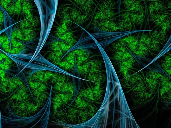 Green tree background fractal like metallic fabric — Stock Photo, Image