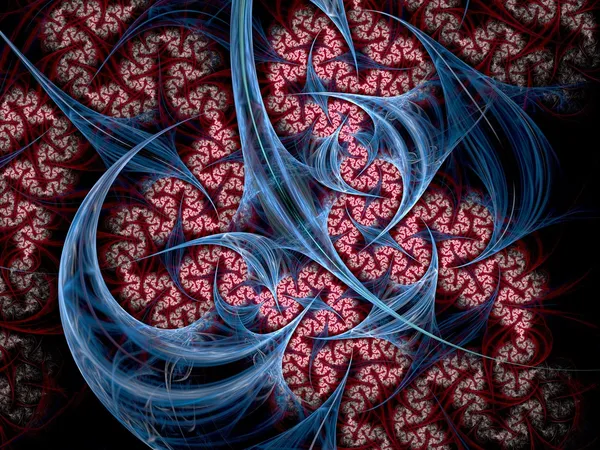 Red tree background fractal like metallic fabric — Stock Photo, Image