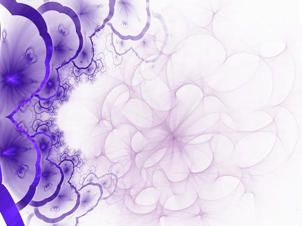 Abstract symmetrical gradient violet fractal flower — Stock Photo, Image