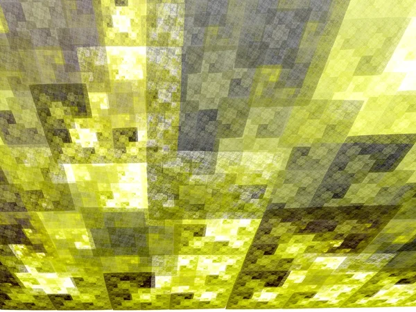 Abstracte gele vierkante fractal perspectief mozaïek stijl achtergrond — Stockfoto