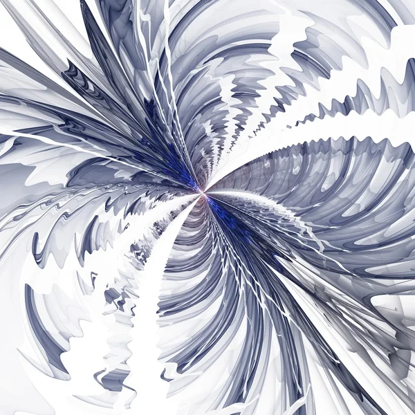 Symmetrical black fractal flower, digital artwork — Stock Photo, Image