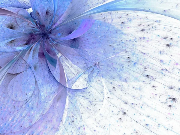 Symetrické modré fraktální květina, digitální kresba — Stock fotografie