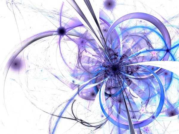 Fleur fractale bleue symétrique, illustration numérique — Photo