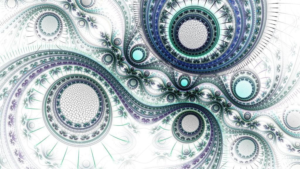 Colorful fractal clockwork, abstract gears digital artwork