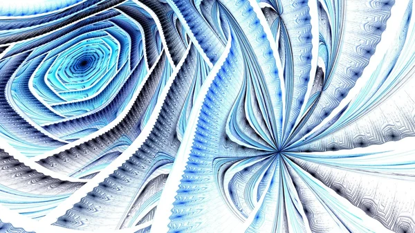 Patrón de flor doble fractal colorido, azul digital —  Fotos de Stock