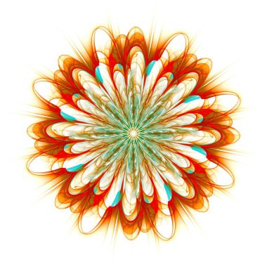 simetrik fraktal çiçek, yaratıcı grafik için dijital sanat 