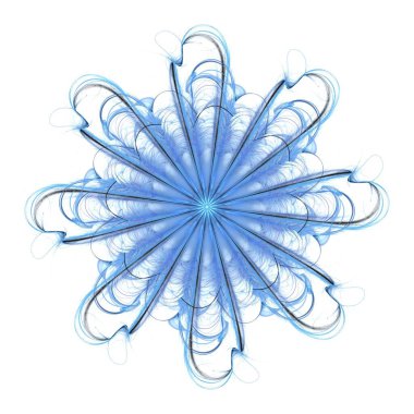 Simetrik fraktal çiçek, mavi dijital sanat yaratıcı grafik için 