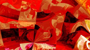 Red stained glass fractal, computer generated abstract background, rendering