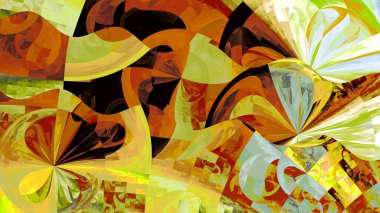 Solar stained glass fractal, computer generated abstract background, rendering
