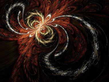 simetrik fraktal çiçek, yaratıcı grafik için dijital sanat 