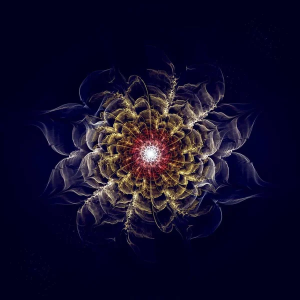 Συμμετρική Fractal Λουλούδι Ψηφιακά Έργα Τέχνης Για Δημιουργική Γραφικό — Φωτογραφία Αρχείου