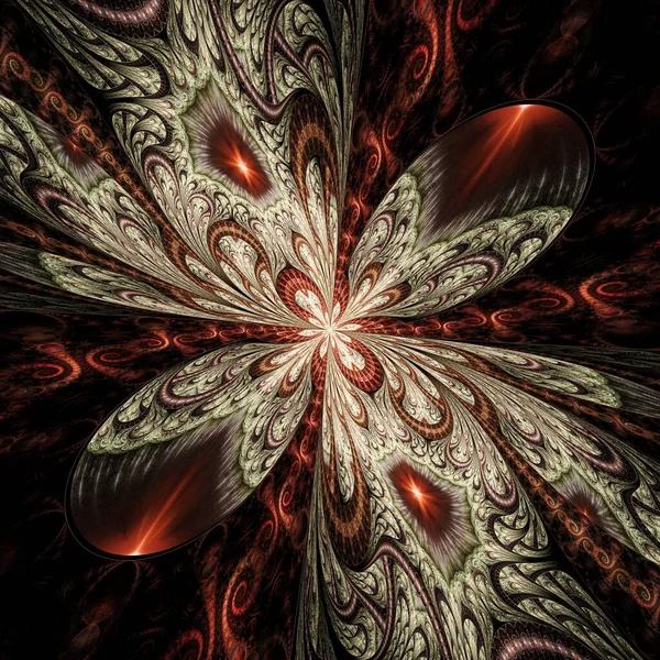 Symmetrical Fractal Flower Digital Artwork Creative Graphic — Stock Photo, Image