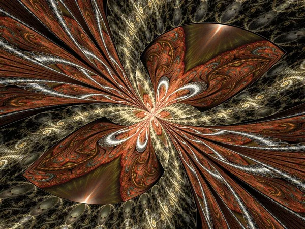 Simetrik Fraktal Çiçek Yaratıcı Grafik Için Dijital Sanat — Stockfoto