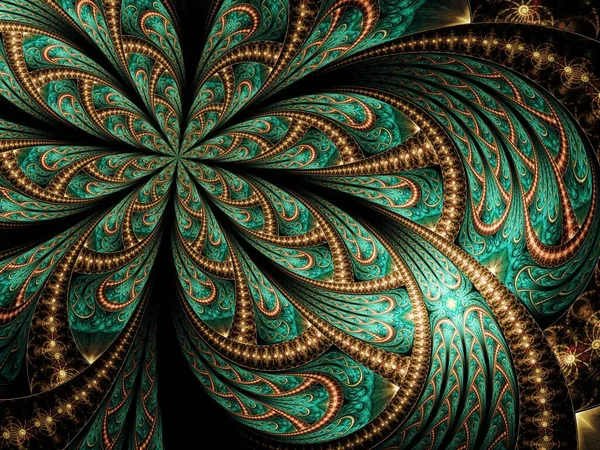 Symmetrische Fraktale Blume Digitales Kunstwerk Für Kreative Grafik — Stockfoto