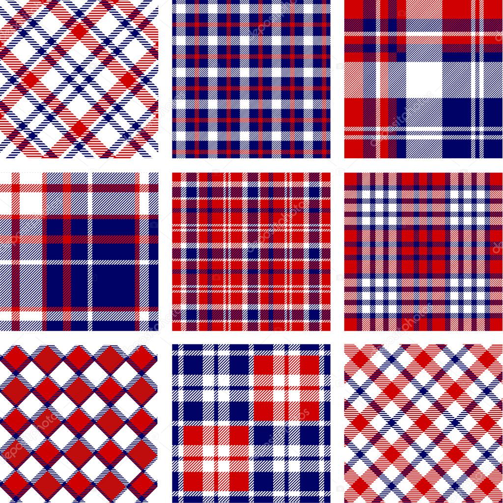 Plaid patterns, american flag colors