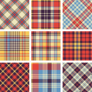 Plaid patterns clipart