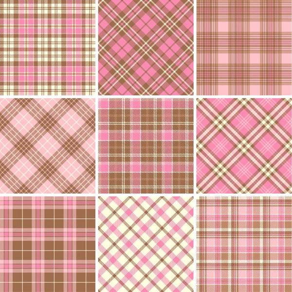 Set van naadloze tartan patronen — Stockvector