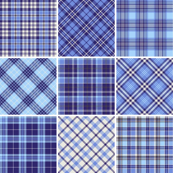 Set van naadloze tartan patronen — Stockvector