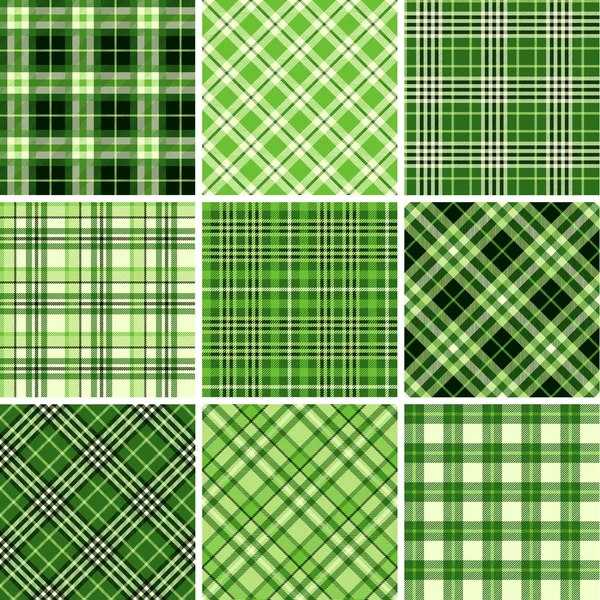 Set van naadloze tartan patronen — Stockvector