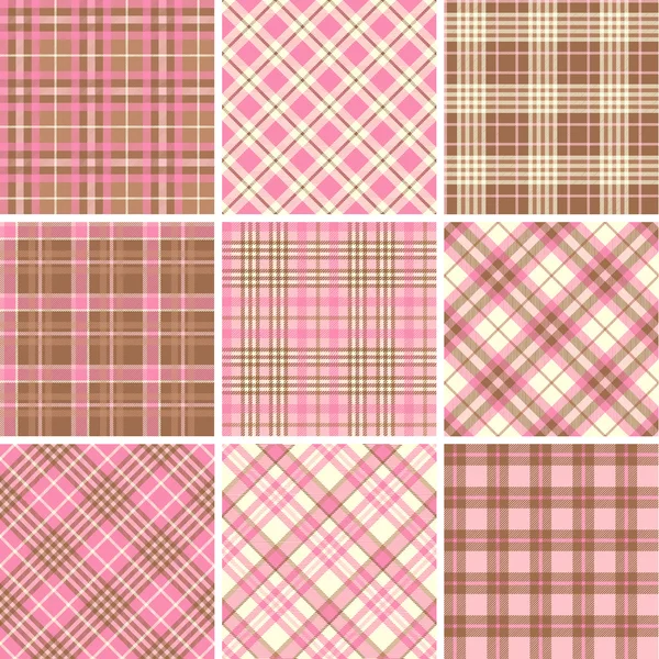 Set of seamless tartan patterns — Stock Vector