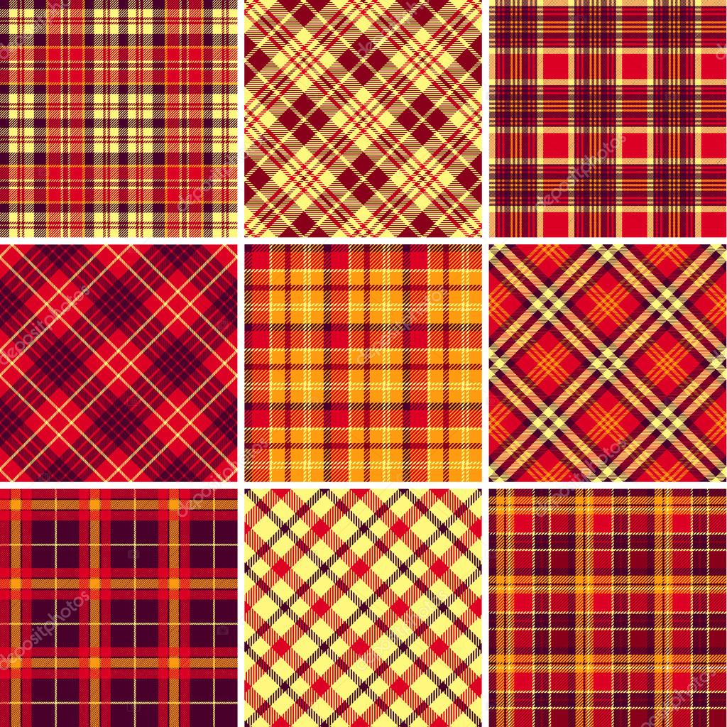 Set of seamless tartan patterns