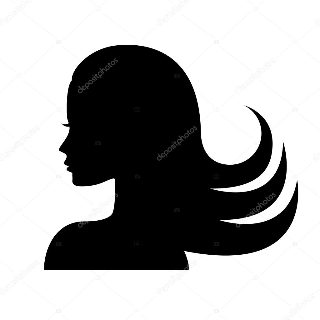 Woman face silhouette in profile