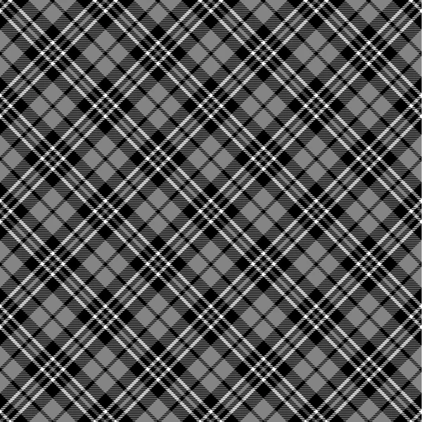 Zwarte & witte naadloze tartan patroon — Stockvector