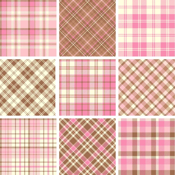 Ensemble de motifs tartan sans couture — Image vectorielle