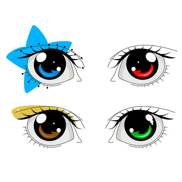 Olhos Do Anime Ilustrações, Vetores E Clipart De Stock – (13,570