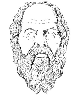 Yunan filozof Socrates 'in yüzünün gerçekçi çizimi