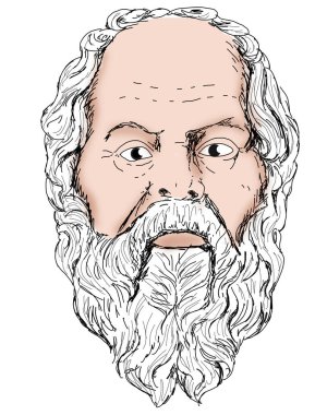 Yunan filozof Socrates 'in yüzünün gerçekçi çizimi