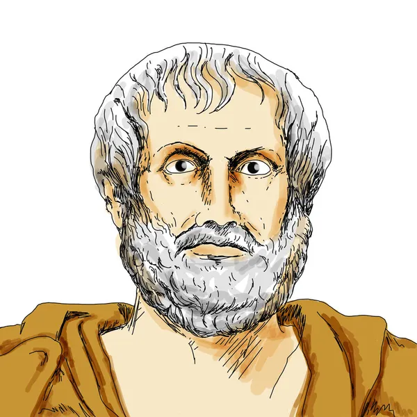 Realistic Illustration Greek Philosopher Aristotle — Stock Photo, Image