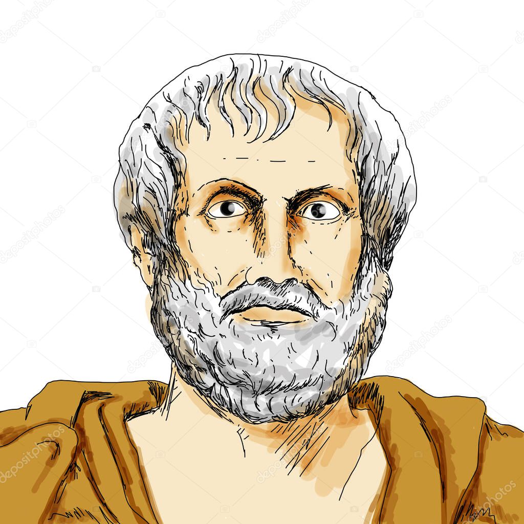 Realistic illustration of the Greek philosopher Aristotle