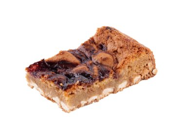 Beyaz arka plan üzerinde izole reçelli kek