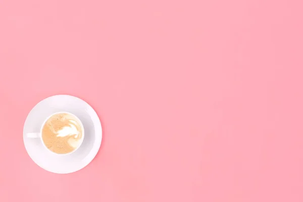 Чашка Кофе Розовом Фоне — стоковое фото