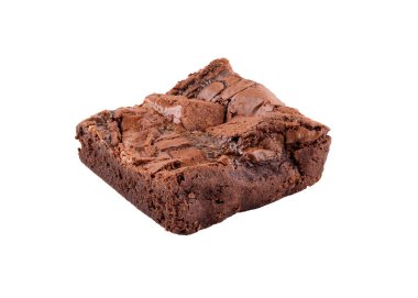 Beyaz arka planda izole edilmiş lezzetli çikolatalı pasta.