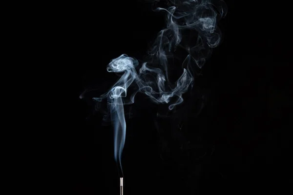 Incense Stick Smoke Black Background — Stock Photo, Image