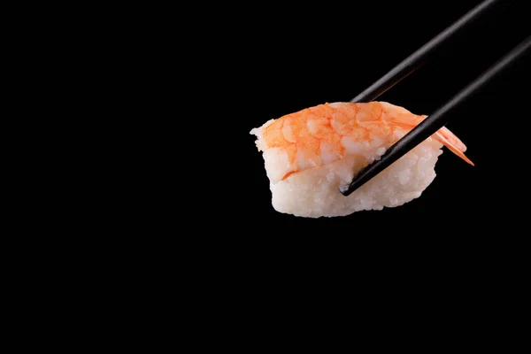 Sushi Chopsticks Black Background — Stock Photo, Image