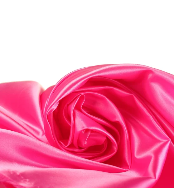 Pink silk drape isolated on white — Stock Photo, Image