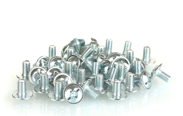 Chrome bolts isolated on white background close-up — Stock Photo, Image