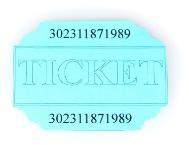 renkli bilet üzerinde beyaz izole