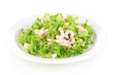 plaka üzerinde beyaz izole lezzetli Marine karides