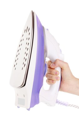 demir el üzerinde beyaz izole