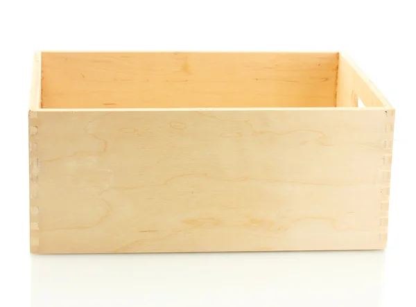 Cajón de madera vacío aislado en blanco — Foto de Stock