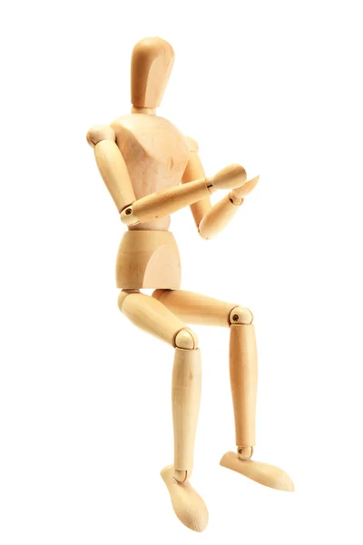 Wooden mannequin isolated on white — Stock Photo, Image