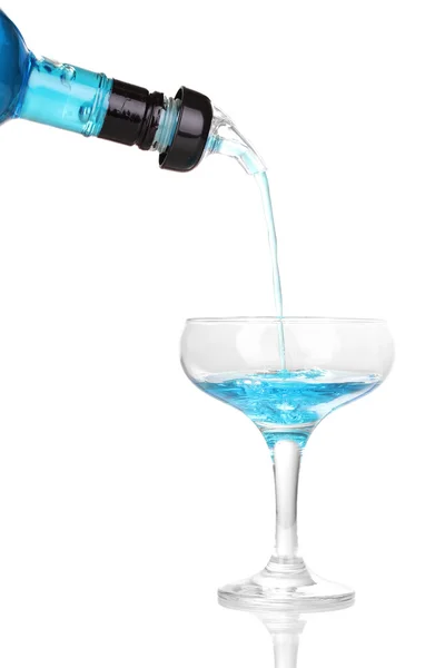 Gustoso cocktail blu isolato su bianco — Foto Stock