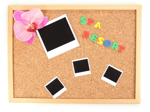 Cork board with commemorative notes — Stock Photo, Image